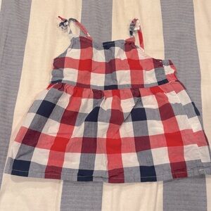 Osh Kosh Red and Blue Plaid Sleeveless Top
